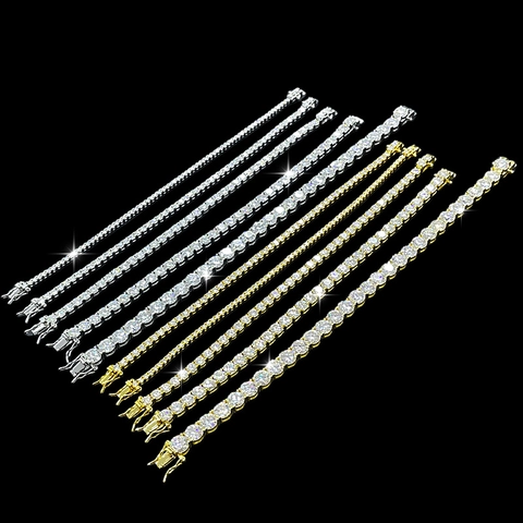 Hip Hop Pulsera Tennis Y Collar De Plata De Ley S925 Cadena De Zirconia Joyas De Moda Para Hombres Mujeres Regalo