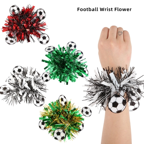 Fleur De Poignet De Football Cheerleader Pom Poms Serpentins PET Pour Fans De Foot Danse Performance Accessoires De Fête