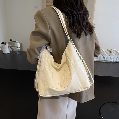 Bolso Tote de Moda para Mujer de Cuero PU de Gran Capacidad Bolso de Hombro de Estilo Retro con Elegante Decoración de Lazo de Encaje Bolso de Mano de Viaje