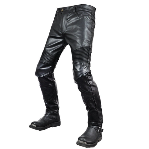 Motorrad Reithose PU Kunstleder Wasserdicht Winddicht Schutzausrüstung Hose Akkordeonfalten Rennsport Hose