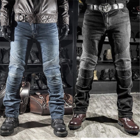 Jeans da Moto Protettivi in Denim Pantaloni con Protezioni Ginocchia Fianchi Traspiranti Estivi Biker Casual Pantaloni in Denim