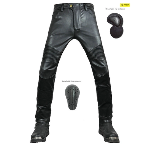 Motorrad Reithose PU Kunstleder Wasserdicht Winddicht Schutzausrüstung Hose Akkordeonfalten Rennsport Hose