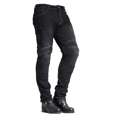 Jeans da Moto Invernali Foderati in Pile Pantaloni Protettivi Imbottiti Denim per Uomo Donna Abbigliamento Biker
