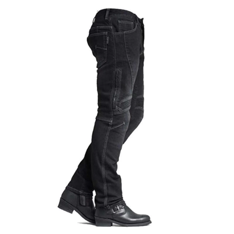 Jeans da Moto Invernali Foderati in Pile Pantaloni Protettivi Imbottiti Denim per Uomo Donna Abbigliamento Biker