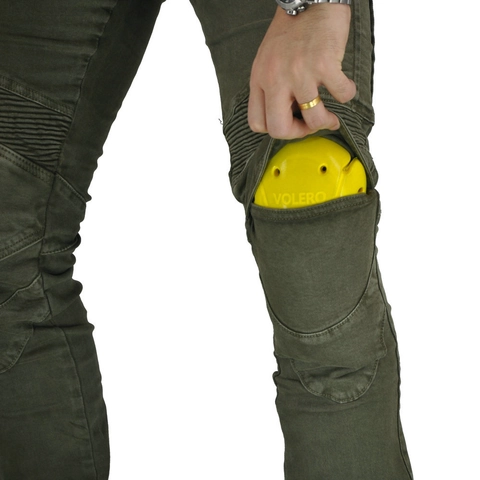Pantaloni da Moto da Uomo Con Protezioni Rimovibili Jeans Cargo Pannelli Elasticizzati a Fisarmonica Resistenti All'abrasione