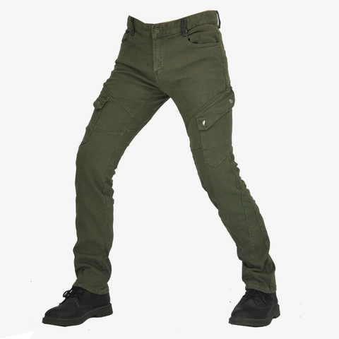 Pantaloni da Moto Retro Slim Fit per Uomo Pantaloni da Equitazione Cargo all'Aperto Con Protezioni CE Resistenti all'Usura