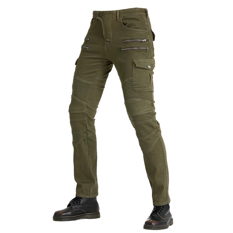 Pantaloni da Moto Unisex Cargo Protettivi Con Protezioni Fianchi e Ginocchia Rimovibili in Cotone Resistente Moto Jeans