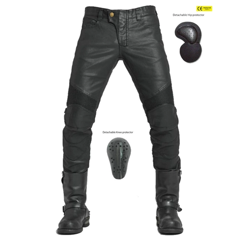 Pantalones de Moto Retro Resistentes al Viento Con Equipo de Protección Pantalones Locomotive Denim Revestido Para Hombre Mujer