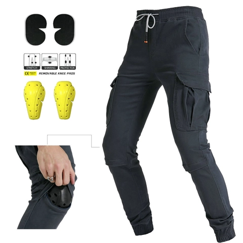 Παντελόνι Μοτοσικλέτας για Άνδρες Cargo Jogger Με Αφαιρούμενες Επιγονατίδες Προστατευτικό Παντελόνι Τακτικής Βαμβάκι Ελαστική Μέση