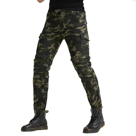 Pantaloni Cargo da Moto Mimetici da Uomo Con Equipaggiamento Protettivo in Silicone Pantaloni da Equitazione Tattici Staccabili