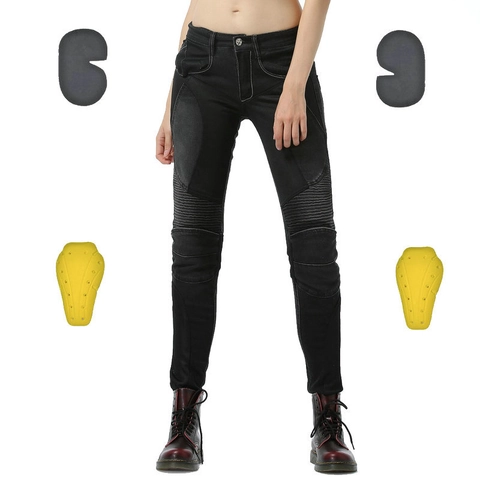Dames Motorrijbroek Beschermende Denim Broek Met Afneembare Kniebeschermers Slim Fit Ademende Moto Biker Broek