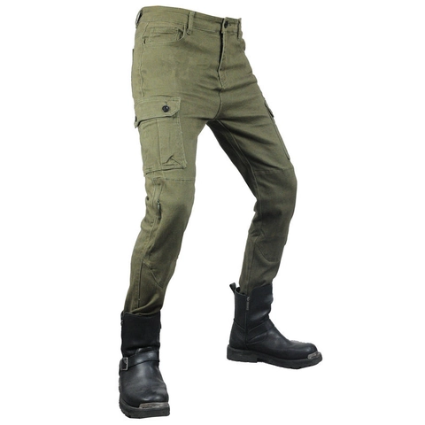 Pantaloni da Moto da Uomo Con Imbottiture Protettive CE Jeans Cargo Vestibilità Aderente Traspiranti Pantaloni da Corsa da Moto Attrezzatura da Equitazione Quotidiana
