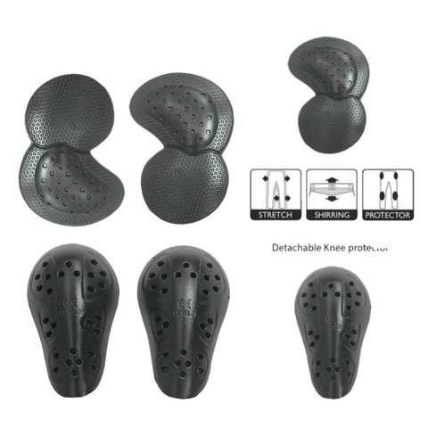 Motorcycle Knee And Hip Guards CE Level 2 Protective Gear 4-Piece Set Thickened Anti-Fall Black PU Protectors For Riding