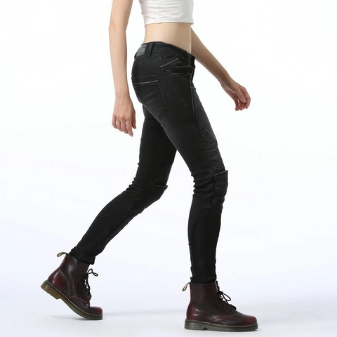 Dames Motorrijbroek Beschermende Denim Broek Met Afneembare Kniebeschermers Slim Fit Ademende Moto Biker Broek