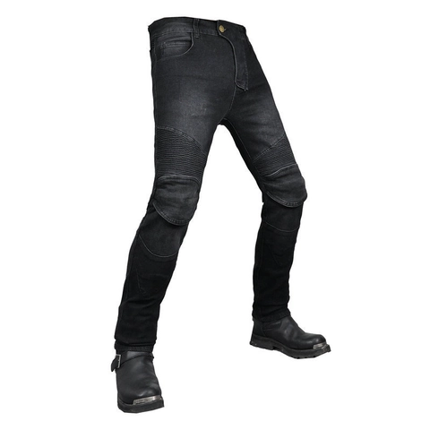 Vaqueros de Moto para Hombre Con Equipo de Protección de Silicona Desmontable Slim Fit Pantalones de Denim Biker