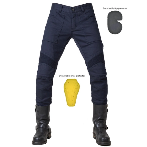 Motorradreithose Für Herren Mit Abnehmbaren Schutzpolstern Baumwolle Multi-Pocket Cargo Hose Slim Fit Biker Hose