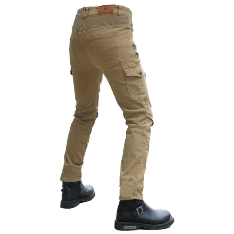 Motorcycle Riding Jeans Men Women Cargo Pants CE Armor Protective Gear Washed Cotton Biker Trousers Multi Pockets