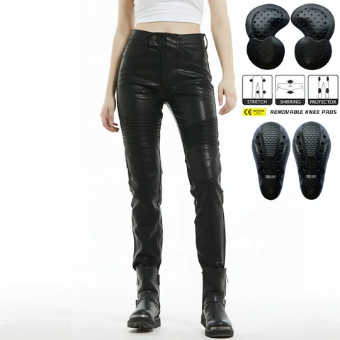 Damen Motorradhose Fleece Gefüttert Wasserdicht Winddicht Mit Herausnehmbaren Schutzpolstern Plissee Stretch Design