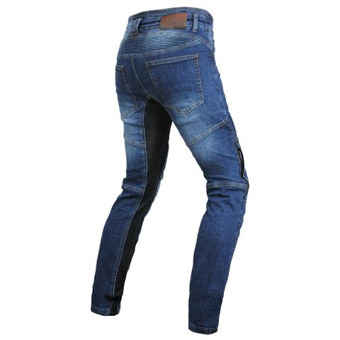 Pantaloni da Moto da Uomo Estivi Traspiranti Jeans in Denim Biker Con Protezioni in Silicone CE Rimovibili Tessuto Rinforzato