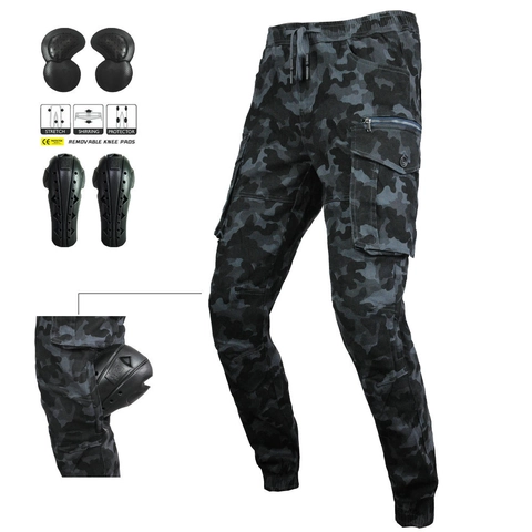 Pantaloni da Moto Con Protezioni Rimovibili Pantaloni Cargo Mimetici per Uomo Donna Vestibilità Aderente Pantaloni Tattici da Ciclismo