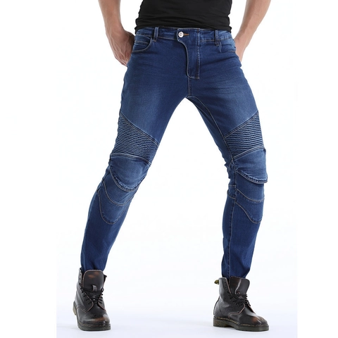 Jeans de Moto Pour Hommes Imperméable Denim Pantalon Motard Avec Protections Amovibles Pour Toutes Les Saisons Moto Pantalons