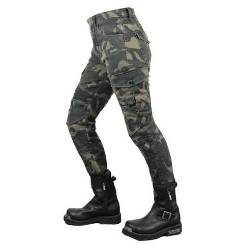 Dames Camouflage Motorrijbroek Met Afneembare Beschermende Pads Elastische Biker Racing Jeans Voor Outdoor Motorrijden