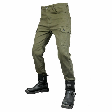 Pantaloni da Moto Uomo Jeans Protettivi Cargo Con Protezioni Ginocchia e Fianchi Rinforzati Tattici Heavy Duty per Esterno