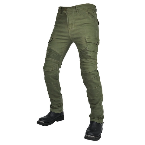 Pantaloni da Moto da Uomo Algodón Equipo de Protección Pantalones Cargo Tácticos Ciclismo Con Rodilleras Desmontables