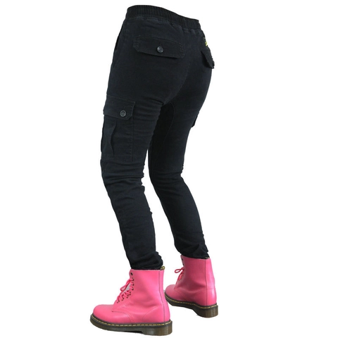 Women's Motorcycle Riding Pants With Removable CE Certified Knee Protectors Polyester Camouflage Stretch Cargo Biker Trousers