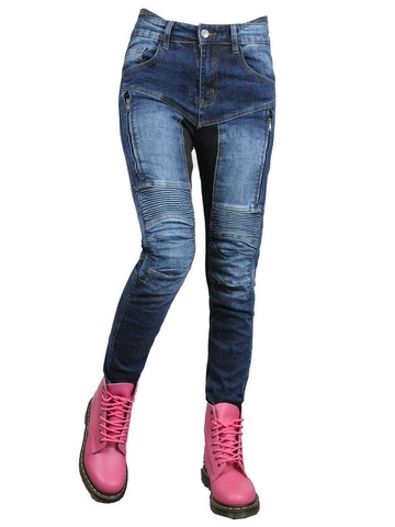 Dames Motorbroek Zomer Mesh Ademend Katoen Biker Broek Met Beschermende Pads Beschermende Denim Broek