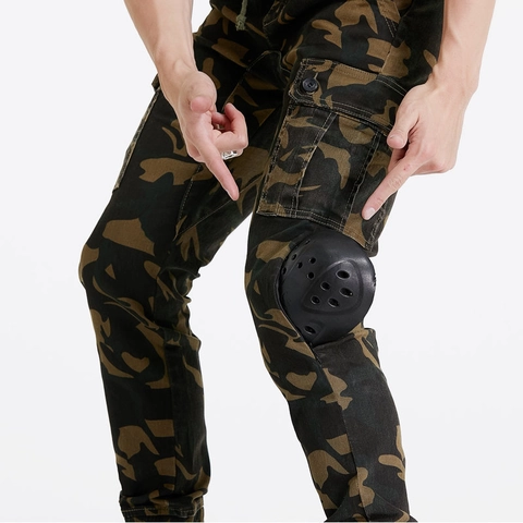 Loong Biker Motorrijbroek Met Beschermende Pantserpads Camouflage Tactische Cargo Moto Jogger Heren Wielerbroek
