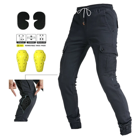 Protective Motorcycle Riding Pants For Men Tactical Cargo Joggers With Removable CE Pads Impact Resistant Biker Pants