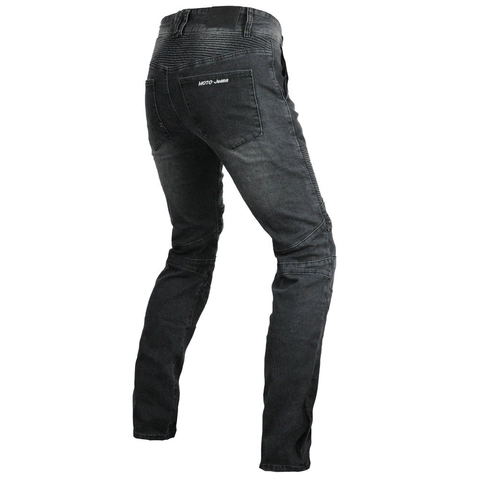 Jeans Protettivi da Moto Unisex in Denim Elasticizzato Con Protezioni CE Rimovibili Pantaloni Protettivi Biker