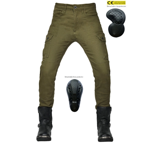 Men Motorcycle Riding Pants With Detachable CE Protective Armor Gear Casual Cargo Moto Jeans Outdoor Racing Trousers