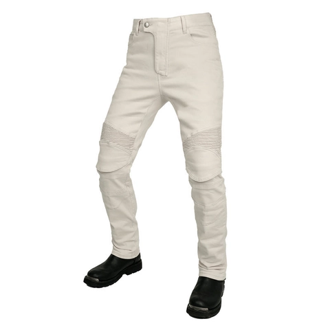 Jeans da Moto Retrò per Uomo Impermeabili Antivento Protettivi per Fuoristrada Pantaloni da Moto Casual Elasticizzati con Ginocchiere