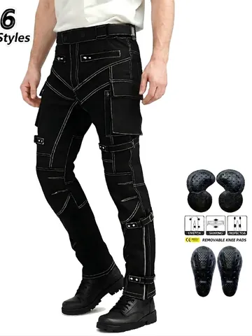 Volero Herren Motorradhose Wasserdicht Sturzschutz Cargo Hose Mit Abnehmbaren Protektoren Kontrastnähten Moto Ausrüstung