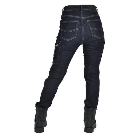 Pantaloni da Moto Donna Jeans Protettivi Con Protezioni Fianchi Ginocchia Rimovibili Nylon Elasticizzato Cargo Biker Slim Fit