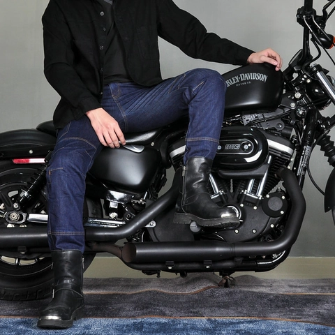 Volero Uomo Retro Cargo Jeans da Moto Cordura Cotone Resistente allo Strappo Pantaloni Protettivi in Denim Con Tasche Protezioni Ginocchia