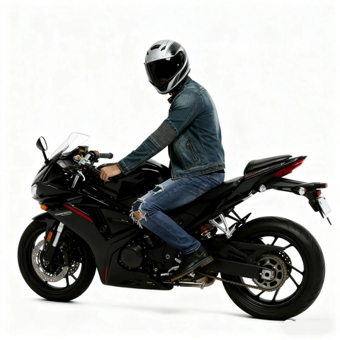 Giacca da Moto da Uomo in Denim Retrò Con Protezioni Blu Lavato Giacca da Motociclista Anticaduta Abbigliamento da Moto