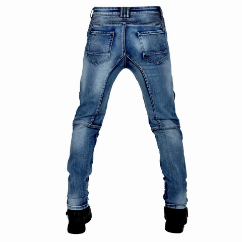 Jeans da Moto da Uomo Con Protezioni CE Rinforzati in Kevlar Pantaloni da Corsa Retro Biker Pantaloni da Moto in Denim Elastico
