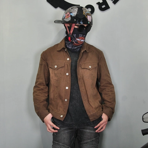 Veste de Moto Rétro en Coton Ciré Homme Femme Équipement de Protection Toutes Saisons Vintage Casual Biker Veste de Travail