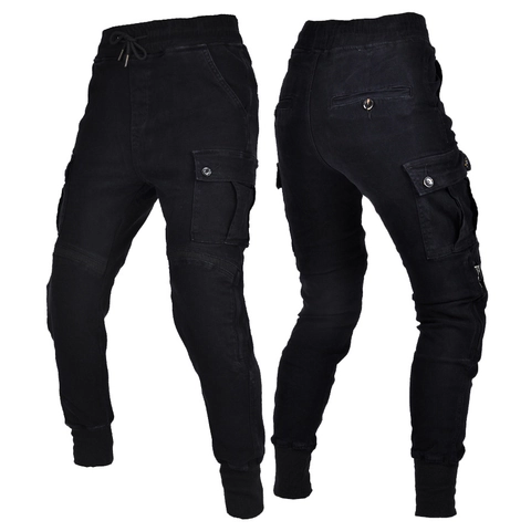 Pantaloni da Moto Protettivi da Donna Slim Fit Cargo Biker Jeans con Protezioni CE Rimovibili Polsini a Costine Pantaloni