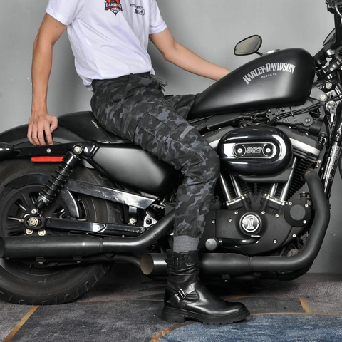 Pantaloni da Moto da Uomo Mimetici Cargo Con Protezioni Resistenti all'Abrasione Pantaloni da Corsa Casual Biker Gear