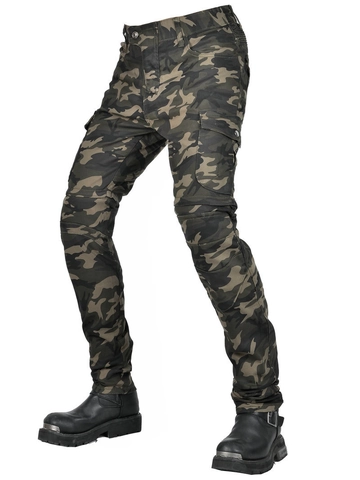 Pantalones de Moto para Hombre Pantalones Cargo Desmontables Resistentes al Desgaste Camuflaje Protectores Moto Con Equipo