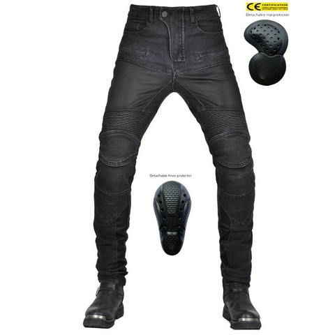 Pantaloni Estivi da Uomo in Malla Transpirante para Moto Con Protecciones Certificado CE Pantalones Vaqueros de Motero Outdoor Ajustados