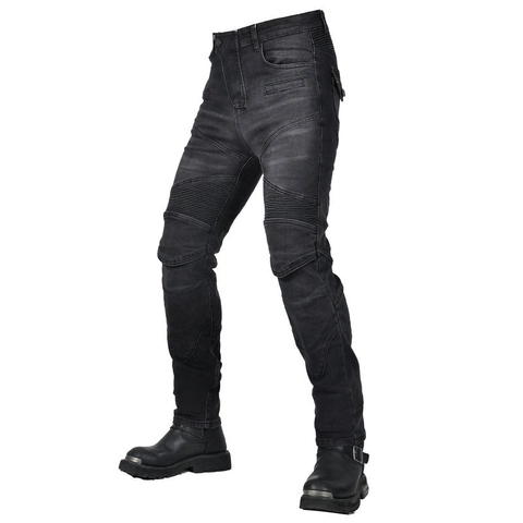 Herren Motorradreithose Mit Herausnehmbaren CE-Protektoren Biker Moto Pants Stretch Baumwolle Denim Outdoor Radhose