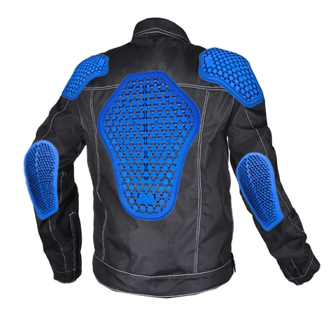 Veste de Moto pour Hommes Imperméable Anti-chute en Tissu Oxford Veste de Course Moto Avec Protections Surpiqûres Contrastées