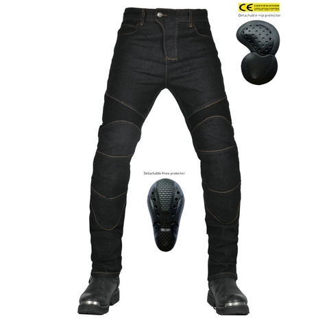 Professional Men Motorcycle Riding Jeans With Removable Protective Pads Cotton Blend Stretch Denim Moto Racing Pants