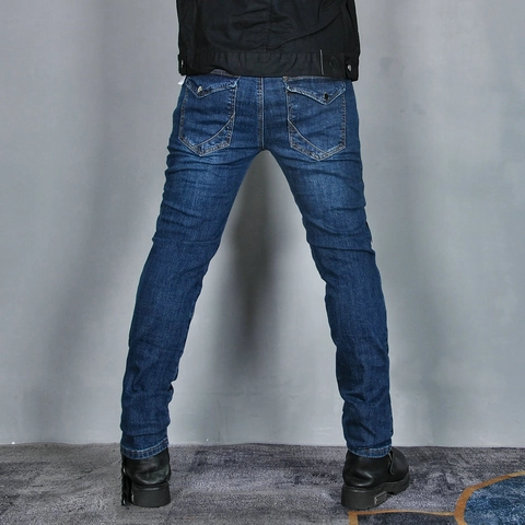 Volero Jeans da Equitazione per Moto Uomo Donna Con Protezioni CE Rimovibili Pantaloni da Motociclista in Denim Retro Distressed