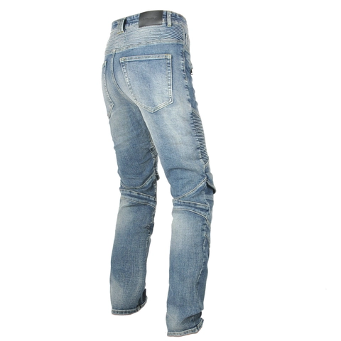 Pantaloni da Moto Retro Uomo Jeans con Protezioni CE Rimovibili Slim Fit Denim di Cotone Pantaloni Motociclista per Ciclismo all'Aperto